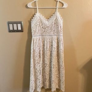 Altar’d State White lace midi dress